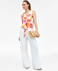 I.n.c. International Concepts Women's Floral-Print Tie-Front Blouse, Exclusively at Macy's