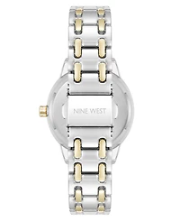 Nine West Women's Quartz Silver and Two-Tone Metal Alloy Bracelet Watch, 33mm