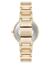 Nine West Women's Quartz Everyday Round Pink and Gold-Tone Metal Alloy Watch, 33mm