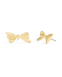 Coach Gold Signature Mini Bow Stud Earrings