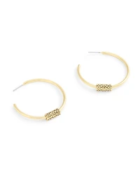 Coach Large Signature Quilted Tube Hoop Earrings