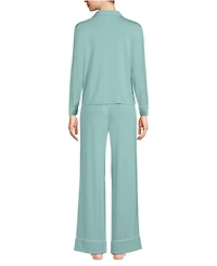 Lands' End Women's Cooling 2 Piece Pajama Set - Long Sleeve Top and Pants