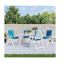 Lowback Chair Cushions 4 pcs Light Blue Oxford Fabric