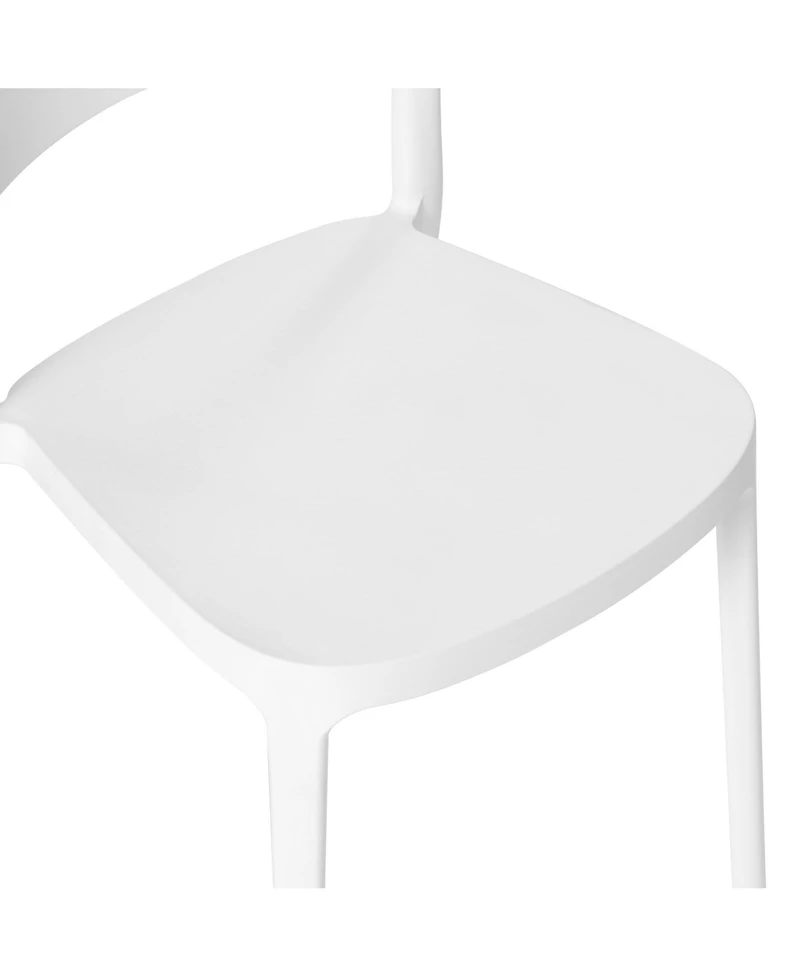 Outdoor Modern Stackable Plastic Patio Dining Chairs (Set of