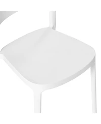 Outdoor Modern Stackable Plastic Patio Dining Chairs (Set of