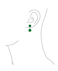 Bling Jewelry Classic Simple Dangle Double Round Natural Teal Blue Green Jade 2 Drop Ball Earrings .925 Sterling Silver 10MM