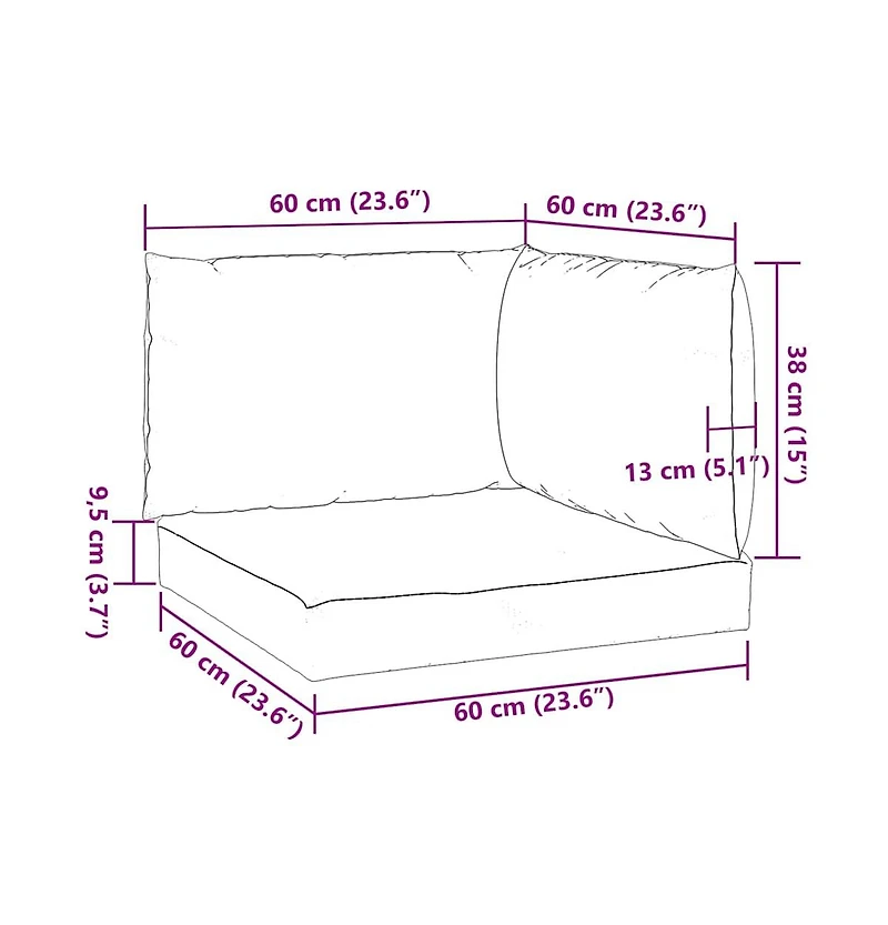 Pallet Cushions 3 pcs Melange Anthracite Fabric
