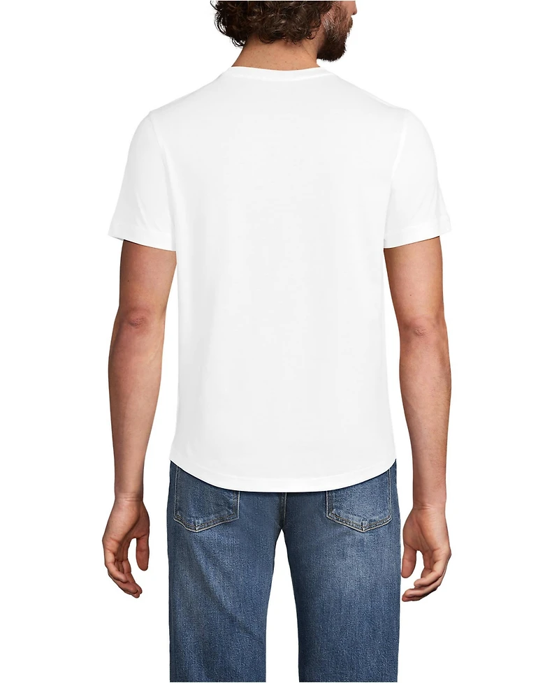 Lands' End Men's Short Sleeve Supima Curved Hem Tee