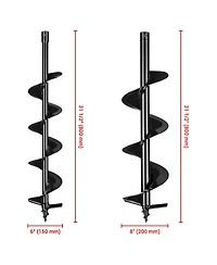 Yescom 6" 8" Earth Auger Bit Kit Bulb Planter Tool for Planting Flower Fence Post Spiral Hole Digger Gardening Project