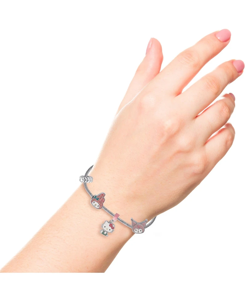 Sanrio Hello Kitty Charm Bracelet Hello Kitty, My Melody & Kuromi, Rainbow Beaded Bracelet