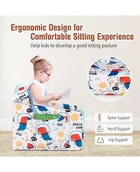 2-in-1 Convertible Kids Sofa with Velvet Fabric