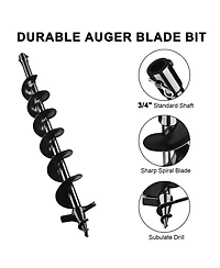 Yescom 4" Earth Auger Drill Bit Bulb Planter Tool for Planting Flower Fence Post Umbrella Hole Digger Gardening Project