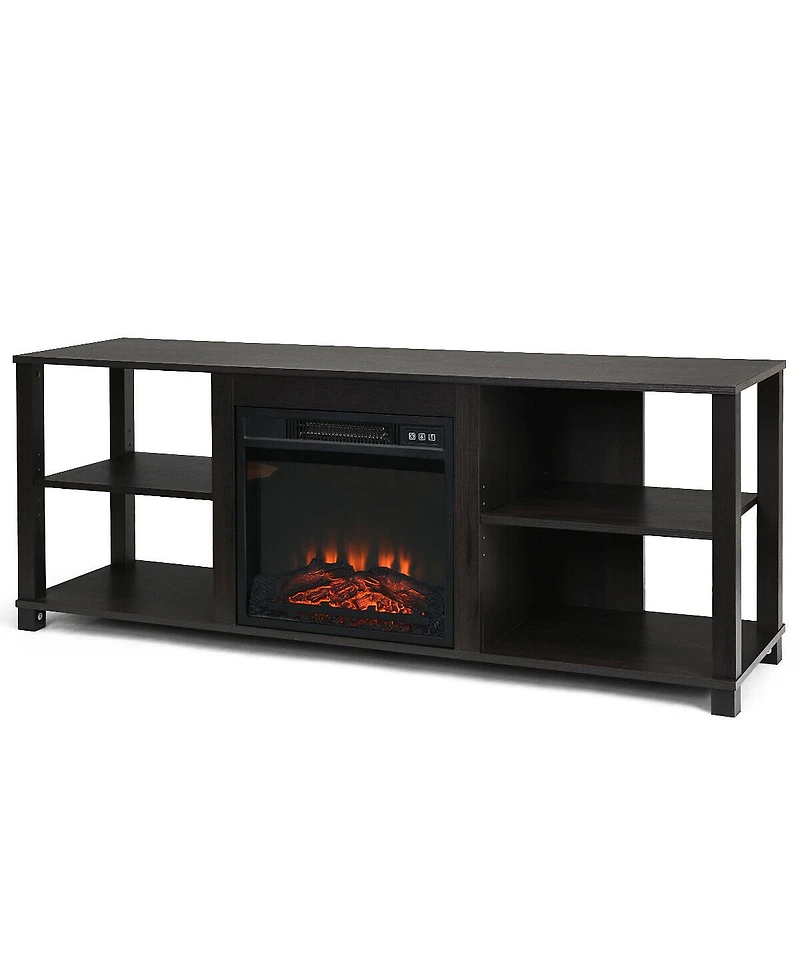 2-Tier Tv Storage Cabinet Console with Adjustable Shelves
