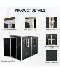 Streamdale 4x8ft Outdoor Storage Shed with Floor, Windows, Doors