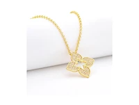 Cubic Zirconia Long Quatrefoil Pendant