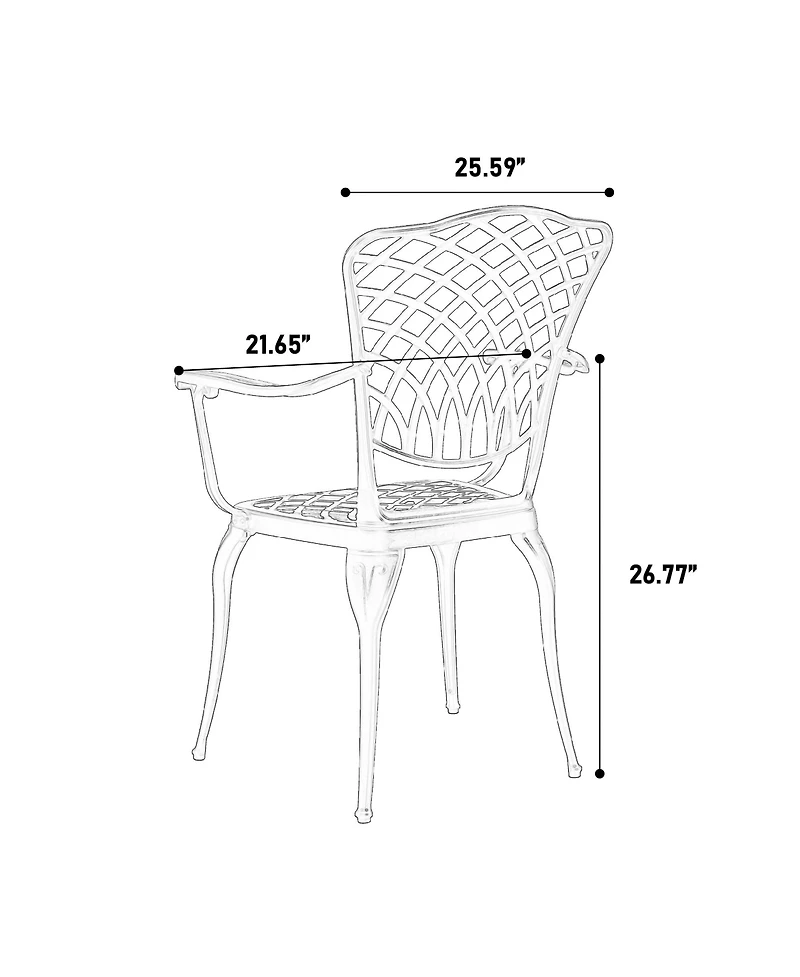 Streamdale 3-Piece Cast Aluminum Bistro Set with Umbrella Hole and Outdoor Durability