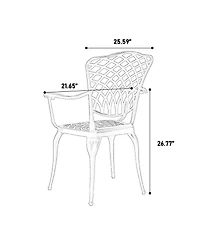 Streamdale 3-Piece Cast Aluminum Bistro Set with Umbrella Hole and Outdoor Durability