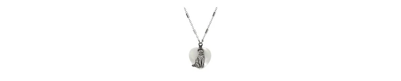 2028 Mop Heart Cat Pendant Necklace