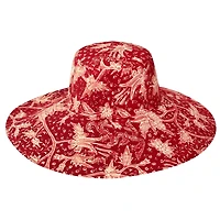 Brunna.co Kusuma Chinoiserie Batik Hat In Maroon Red