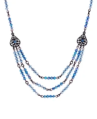 2028 Lantern Bead Triple Drop Necklace