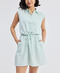 Reistor Women's Drawstring Shirt Dress Stripes