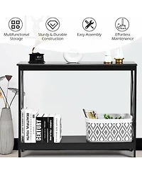 2-Tier Console X-Design Sofa Side Accent Table