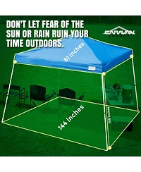 Caravan Canopy Pop-Up Tent V Series 2 12 x 12 ft Slanted Leg Instant Shade, Blue