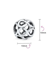 Bling Jewelry Valentine Heart Knot Charm Bead Sterling Silver European Bracelet