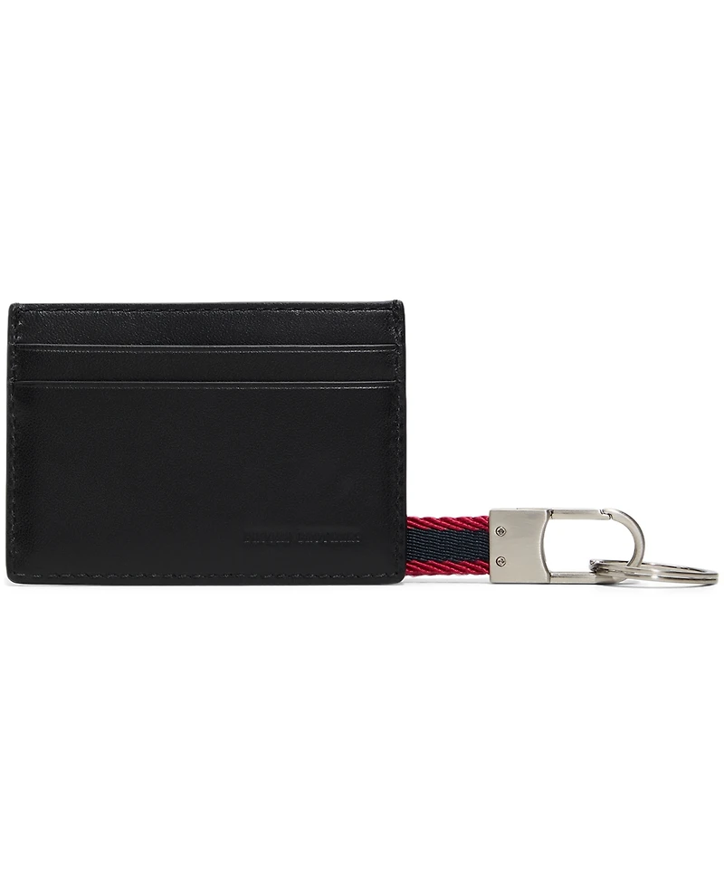 Brooks Brothers Men's Cardholder Kc Leather Wallet with Change Purse