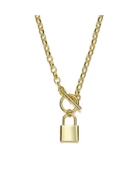 14K Gold Plated Locket Charm Necklace