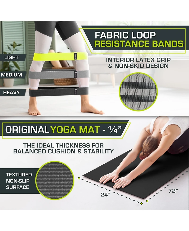 ProsourceFit Yoga Black/White Kit