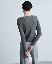 Mango Women's Boat Neck Ribbed Sweater