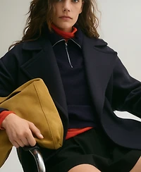 Mango Women's Oversized Zip-Neck Sweater