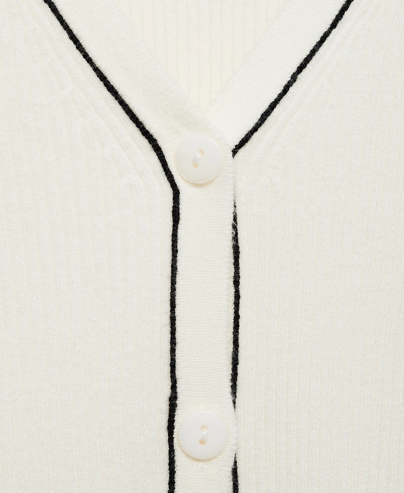 Mango Women's V-Neck Knitted Cardigan Sweater