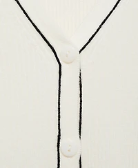 Mango Women's V-Neck Knitted Cardigan Sweater