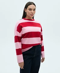 Mango Women's Round-Neck Striped Sweater