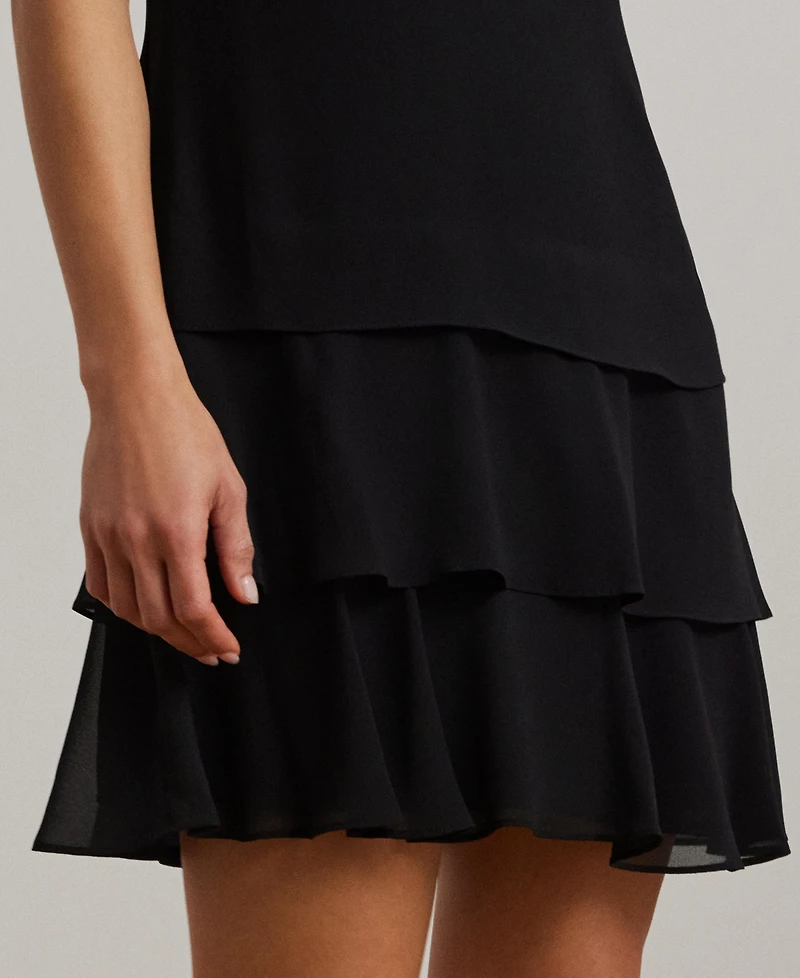 Lauren Ralph Women's Crinkle Georgette Shift Dress