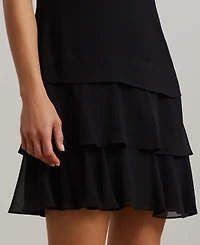 Lauren Ralph Women's Crinkle Georgette Shift Dress