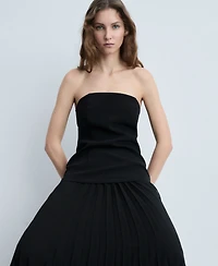 Mango Women's Combined Strapless Dress