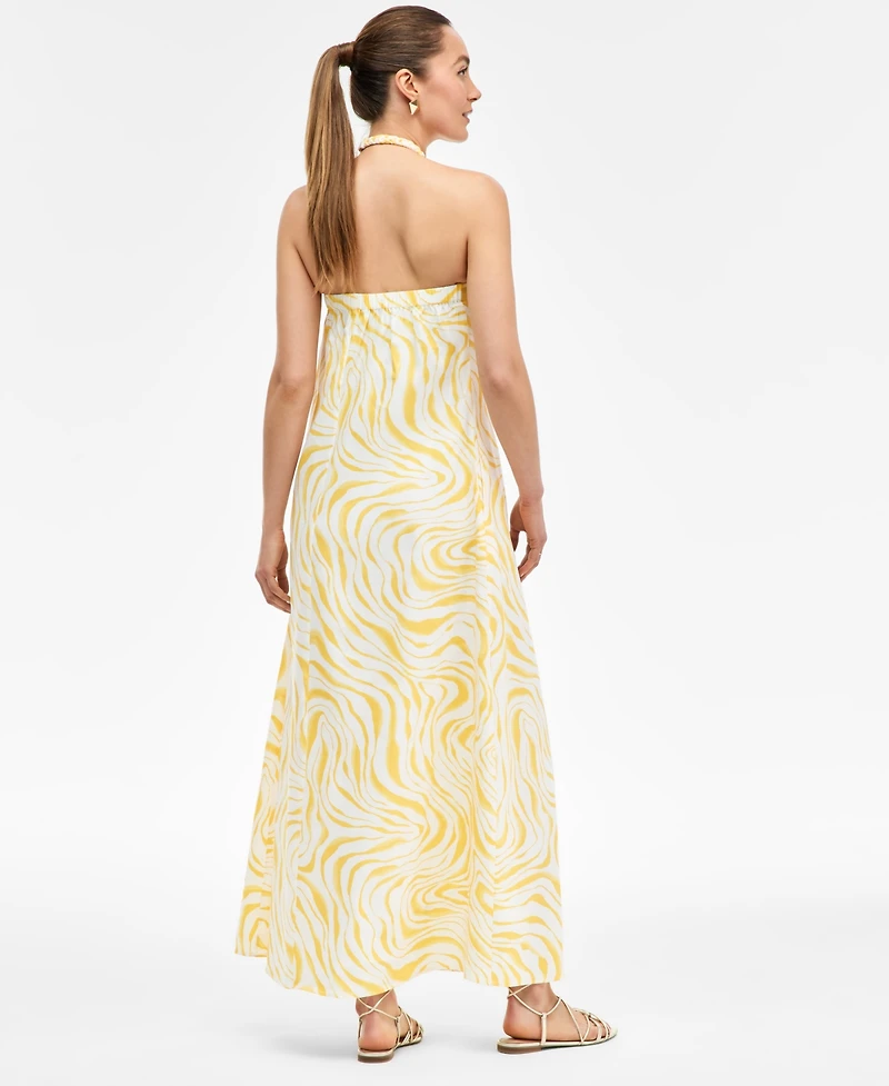 I.n.c. International Concepts Women's Linen-Blend Halter Midi Dress, Exclusively at Macy's