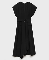 Mango Women's Asymmetrical Belted Dress