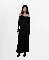 Mango Women's Off-The-Shoulder Knitted Dress