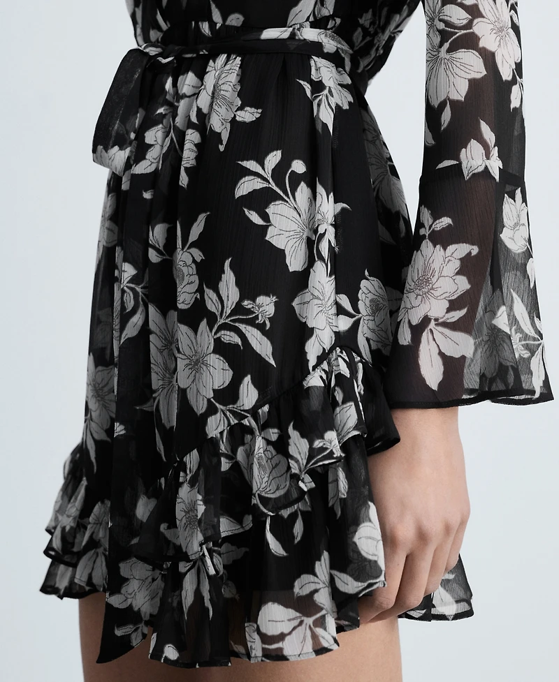 Mango Women's Ruffled Floral Print Dress