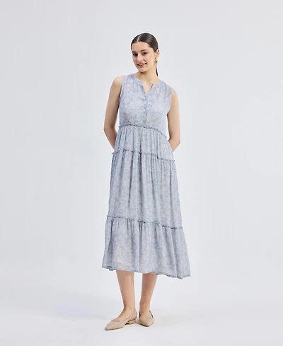 Reistor Women's The Perfect Resort Floral Midi Periwinkle Blue