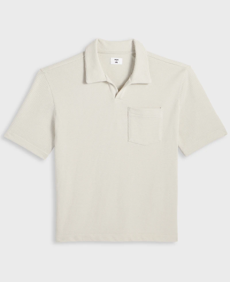 Mode of One Men's Textured Knit Polo Shirt, Exclusively at Macy's