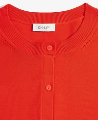 On 34th Women's Crewneck Long-Sleeve Cardigan, Exclusively at Macy's