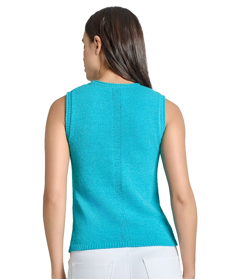 Jones New York Women's Roll-Neck Sleeveless Sweater