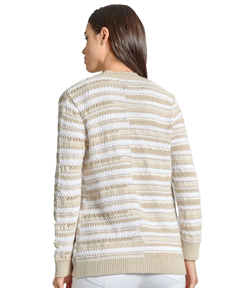 Jones New York Women's Textured Open-Front Cardigan