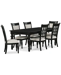 Daria 7-Pc. Dining Set (Rectangular Table & 6 Upholstered Back Side Chairs), Created for Macy's