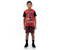 Five Nights At Freddy'S Boys Youth Sleepwear Set Tee Shirt, Sleep Shorts